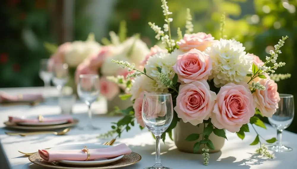 Zauber der Blüten: Hochzeitsdeko mit Hortensien und Rosen